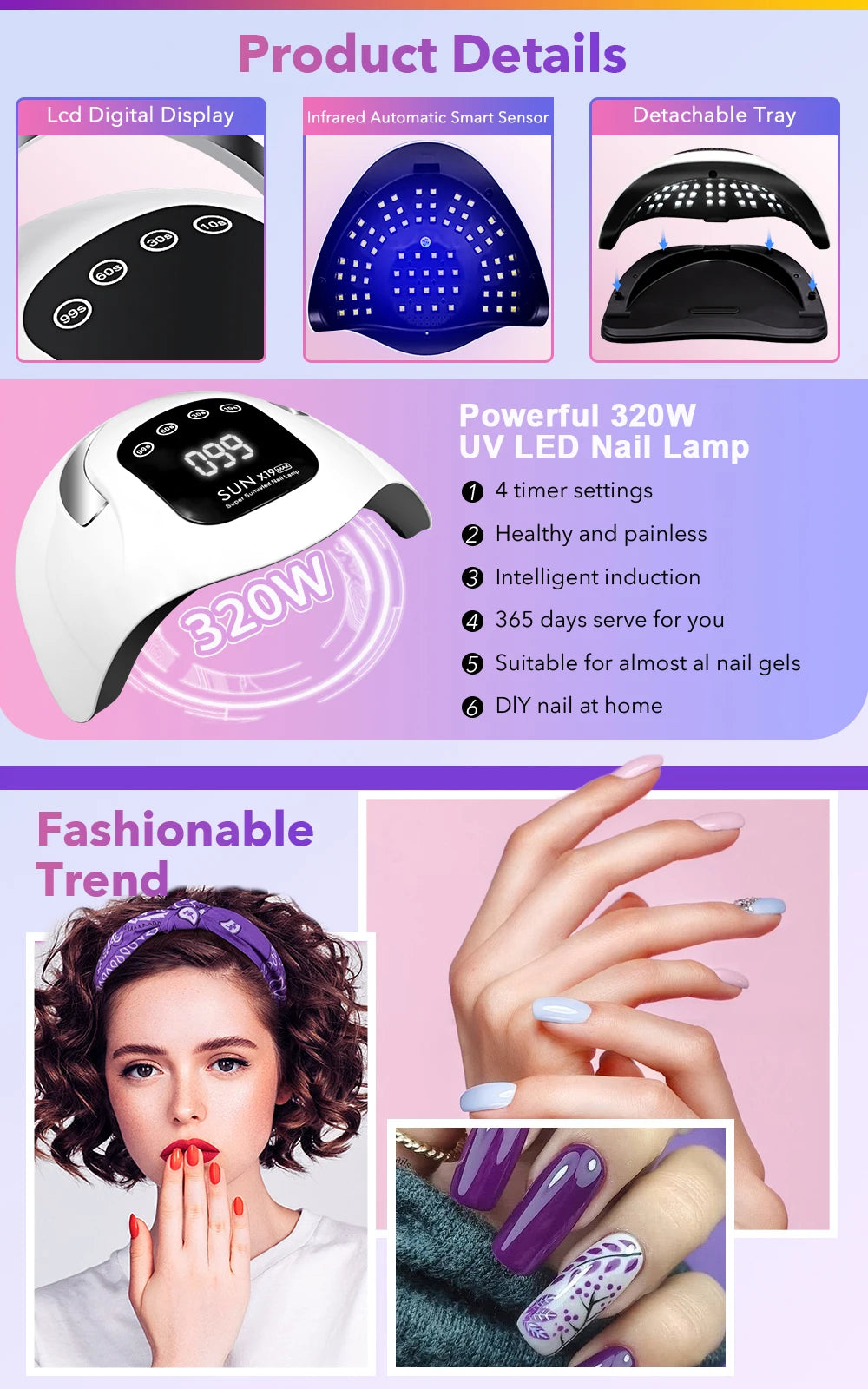 UV LED Nail Drying Lamp